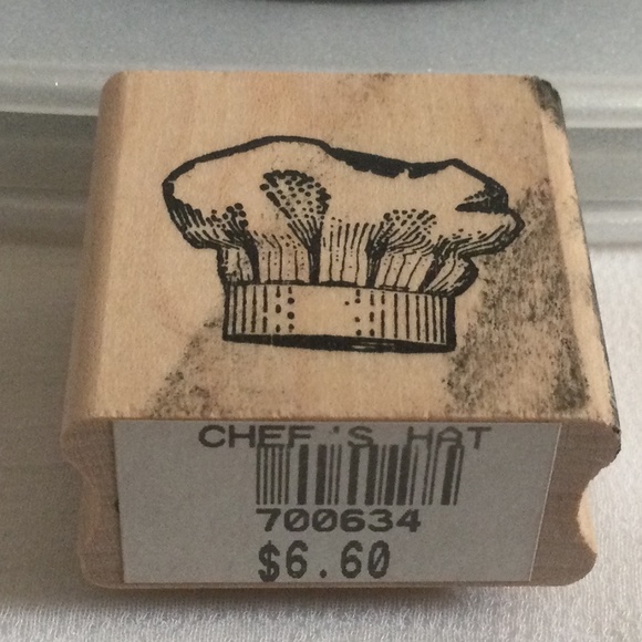Chef or Baker Hat Rubber Stamp and Ink Pad Vintage - Picture 2 of 7